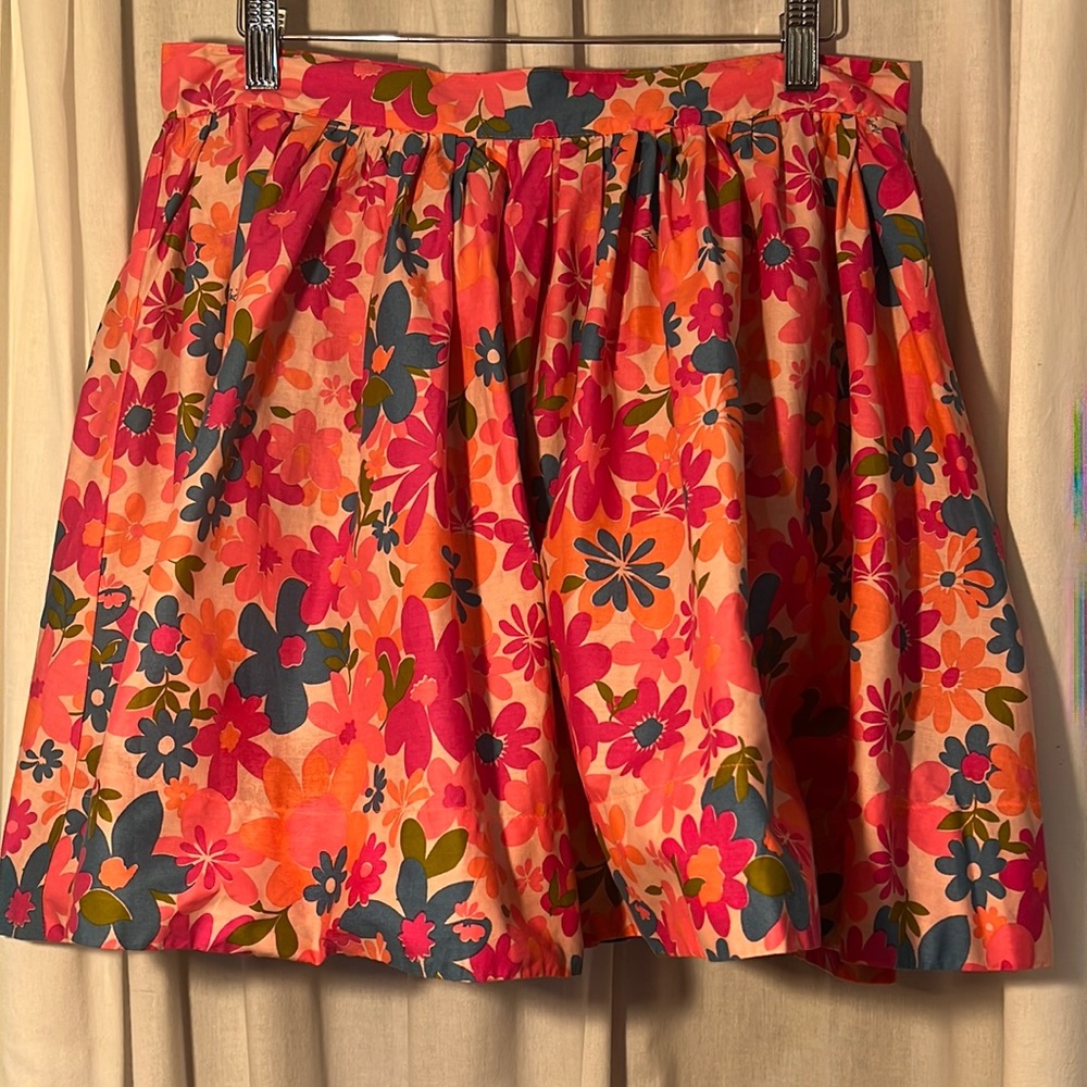 Tracy Feith crazy daisy mini skirt-exposed zipper back-NWT